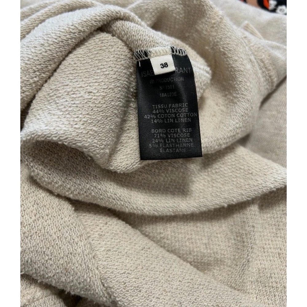 Isabel Marant Etoile Fewlyn Dress Size Small 36 Cotton Linen Knit Ruched Gray - Picture 10 of 10